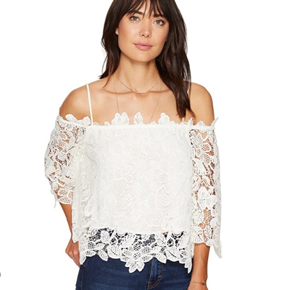 CLOSET BLOWOUT: NWOT Amalie Lace Cold Shoulder Top